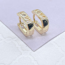 Load image into Gallery viewer, 18k Gold Filled & Silver Filled Small “Love” Square Hoop