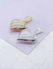 Load image into Gallery viewer, 18k Gold Filled Small Curvy Puffy Heart Pendant, Available in Silver