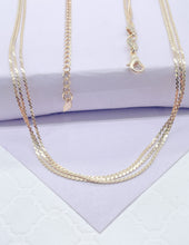 Load image into Gallery viewer, 18k Gold Filled 3 In 1 Flat Snake Link Chain