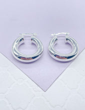 Load image into Gallery viewer, 18k Gold Filled 5mm Plain Thick 25mm Small Hoops