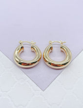 Load image into Gallery viewer, 18k Gold Filled 5mm Plain Thick 25mm Small Hoops