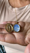 Load image into Gallery viewer, 18k Gold Filled Virgen Guadalupe Locket Pendant With Crowned CZ Stones