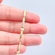 Load image into Gallery viewer, 18k Gold Filled Plain Smooth Cuff Bracelet Patterned With Vertical & Horizontal Dents