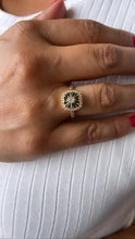 Load image into Gallery viewer, 18k Gold Filled Adjustable Beaded Ring With Colorful Stones With Cz Round Stone in Center