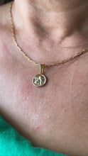 Load image into Gallery viewer, 18k Gold Filled Mini Medallion Charm Pendant With engraved Angel