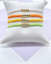 Load image into Gallery viewer, Colorful Braided Adjustable Bracelet With 18k GoldFilled Bead Charms