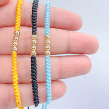 Load image into Gallery viewer, Colorful Braided Adjustable Bracelet With 18k GoldFilled Bead Charms