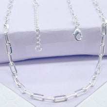 Load image into Gallery viewer, Silver Filled Paper Clip Chains