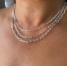 Load image into Gallery viewer, Silver Filled Paper Clip Chains