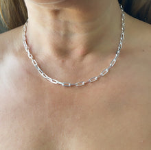 Load image into Gallery viewer, Silver Filled Paper Clip Chains