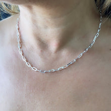 Load image into Gallery viewer, Silver Filled Paper Clip Chains
