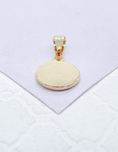 Load image into Gallery viewer, 18k Gold Filled Mini Medallion Charm Pendant With engraved Angel