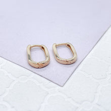 Load image into Gallery viewer, 18k Gold Filled Thin Long Smooth Plain Earrings Paper Clip Link Hoops