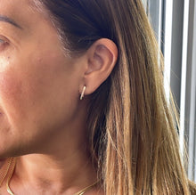 Load image into Gallery viewer, 18k Gold Filled Thin Long Smooth Plain Earrings Paper Clip Link Hoops