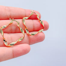 Load image into Gallery viewer, 18k Gold Filled Plain Thin Chunky Twisted Hoops