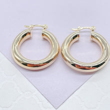 Load image into Gallery viewer, 18k Gold Filled 5mm Plain Thick 25mm Small Hoops