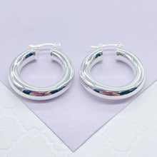 Load image into Gallery viewer, 18k Gold Filled 5mm Plain Thick 25mm Small Hoops