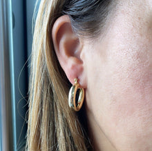 Load image into Gallery viewer, 18k Gold Filled 5mm Plain Thick 25mm Small Hoops