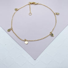 Load image into Gallery viewer, 18k Gold Filled Charm Anklet Featuring Options In Heart or Leaves