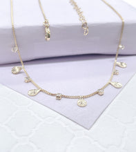 Load image into Gallery viewer, 18k Gold Filled Dainty Tear Drop Charm And Cz Stone Choker