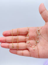 Load image into Gallery viewer, 18k Gold Filled Dainty Tear Drop Charm And Cz Stone Choker