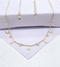 Load image into Gallery viewer, 18k Gold Filled Dainty Tear Drop Charm And Cz Stone Choker