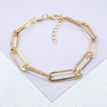 Load image into Gallery viewer, 18k Gold Filled Thin Long Smooth Paper Clip Link Bracelet