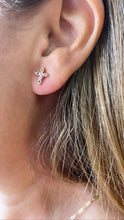 Load image into Gallery viewer, 18k Gold Filled Cross Charm Earrings: Colorful Dainty Jewelry