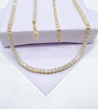 Load image into Gallery viewer, 18k Gold Filled Square Cut Tennis Chain Choker
