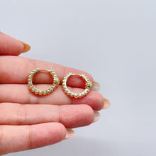 Load image into Gallery viewer, 18k Gold Filled Beaded Style With CZ Center Earrings and Ring Style
