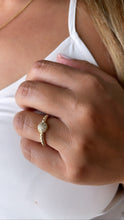 Load image into Gallery viewer, 18k Gold Filled Beaded Style With CZ Center Earrings and Ring Style