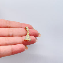 Load image into Gallery viewer, 18k Gold Filled Santa Caridad Mini Pendant Crowned With Pave CZ