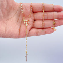 Load image into Gallery viewer, 18k Gold Filled Rosary: Tri-Colored Beaded Guadalupe or Divine Child Center