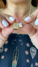 Load image into Gallery viewer, 18k Gold Filled non-closure Rosary Necklace with Baguette cut stone charm