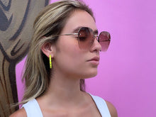 Load image into Gallery viewer, 18k Gold Filled Hoop Earrings: Colorful Enamel with Stars (35mm)