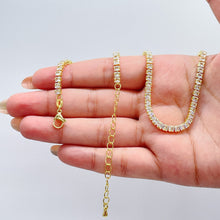 Load image into Gallery viewer, 18k Gold Filled Square Cut Tennis Chain Choker