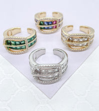 Load image into Gallery viewer, 18k Gold Filled 18k Gold Filled Belt Style Adjustable Ring