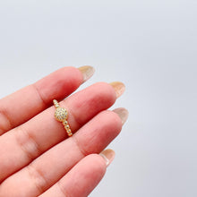 Load image into Gallery viewer, 18k Gold Filled Beaded Style With CZ Center Earrings and Ring Style