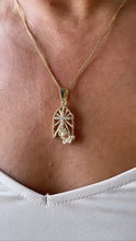 Load image into Gallery viewer, 18k Gold Filled Medallion Charm With Cross and Praying Hands