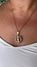 Load image into Gallery viewer, 18k Colorful St Jude Pendant Crowned with Multi-Color and White CZ Stones