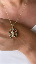 Load image into Gallery viewer, 18k Gold Filled Saint Jude Charm Colorful Baguette and Round CZ Charm