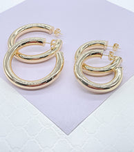 Load image into Gallery viewer, Thick 18k Gold Filled 7.5mm Smooth Open Hoops, Available in 2 Sizes