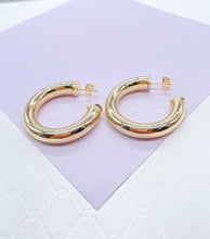 Load image into Gallery viewer, Thick 18k Gold Filled 7.5mm Smooth Open Hoops, Available in 2 Sizes