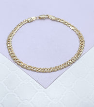 Load image into Gallery viewer, 18k Gold Filled 4mm Unisex Smooth Double Cuban Link Bracelet