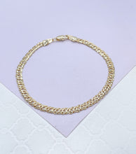 Load image into Gallery viewer, 18k Gold Filled 4mm Unisex Smooth Double Cuban Link Bracelet