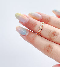 Load image into Gallery viewer, Adjustable 18k Gold Filled Plain Puffy Mariner Link Ring Dainty Jewelry