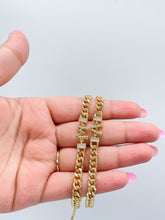 Load image into Gallery viewer, 18k Gold Filled Miami Cuban Link Ankle Bracelet Initial Letters A