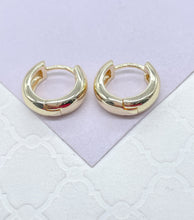 Load image into Gallery viewer, 18k Gold Filled Plain Smooth Huggie Hoop Earrings In Four Sizes