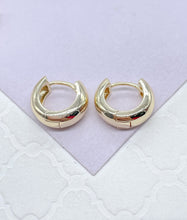 Load image into Gallery viewer, 18k Gold Filled Plain Smooth Huggie Hoop Earrings In Four Sizes