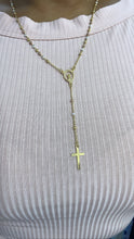 Load image into Gallery viewer, 18k Gold Filled Rosary: Tri-Colored Beaded Guadalupe or Divine Child Center